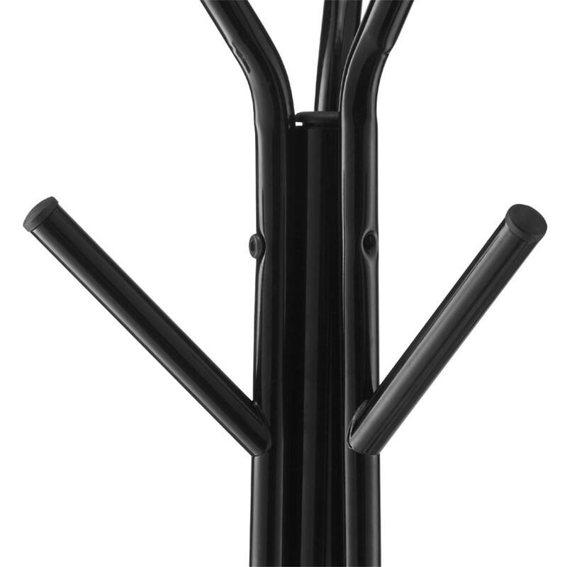 Alt View 1. ALEXOUN - 19.5" x 16.7" x 70.5" Freestanding Coat Rack with 2 Shelves & 6 Hooks - Carbon Steel, Stable and Anti-Tipping, - Black.