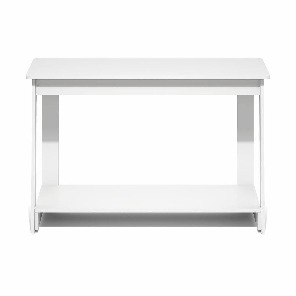 Left. Furinno - BEGINNING TV Stand, 2-Tier Open Back Rectangular Entertainment Center with Open Shelf, TV Console for TV up to 36 Inch - White.