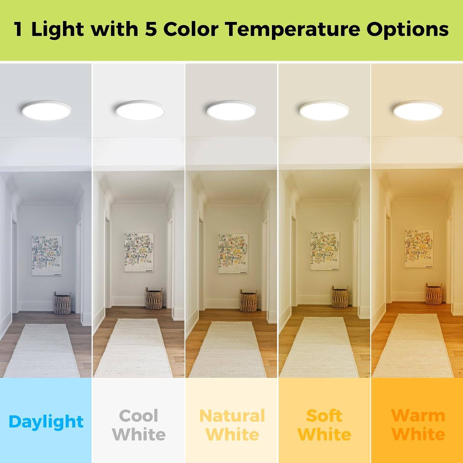 Veranti 12 Inch LED Flush Mount Ceiling Light, Low Profile Design ...