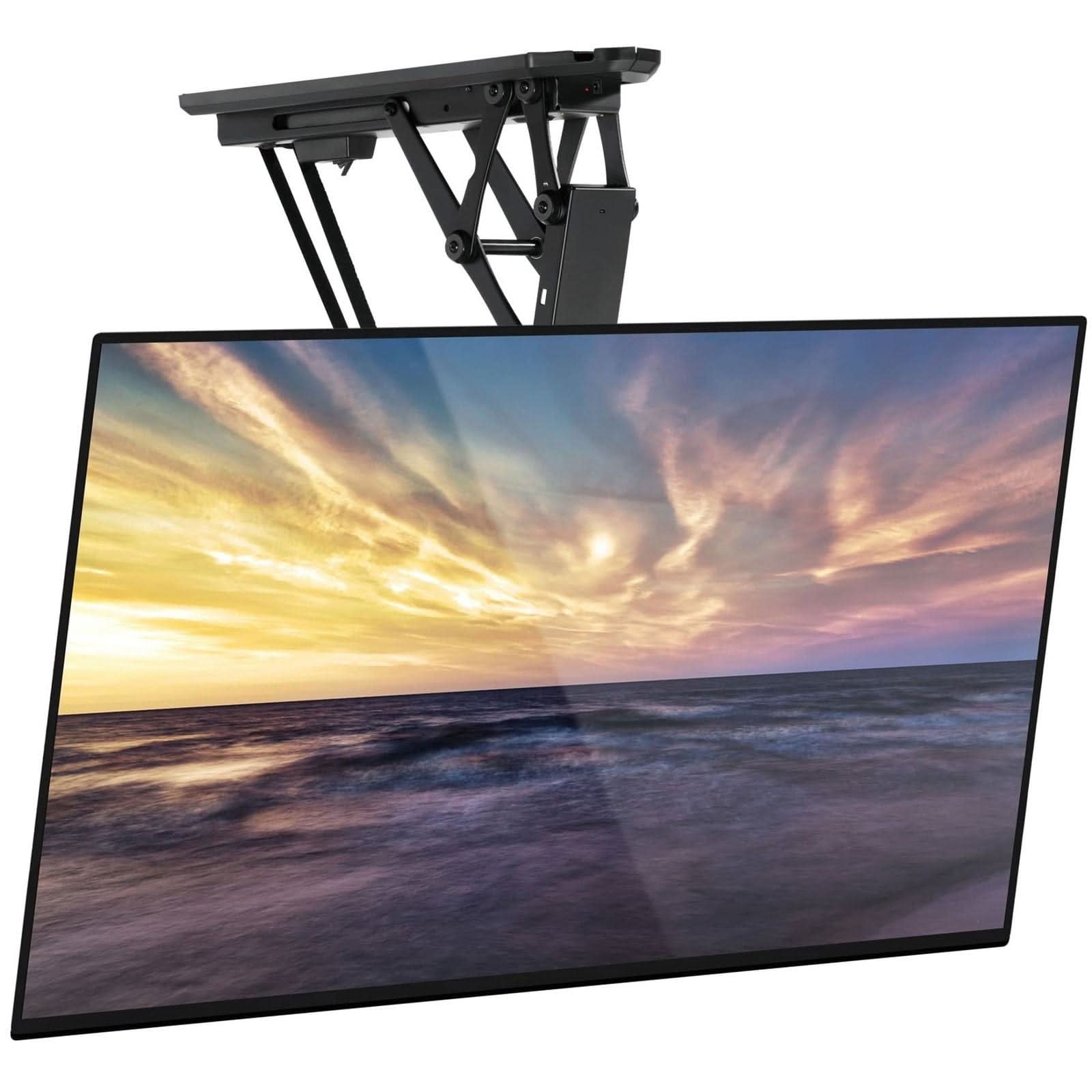 Alt View 4. Mount-It! - Motorized Ceiling TV Mount with Remote & App for 32” – 70” TVs, Black - Black.