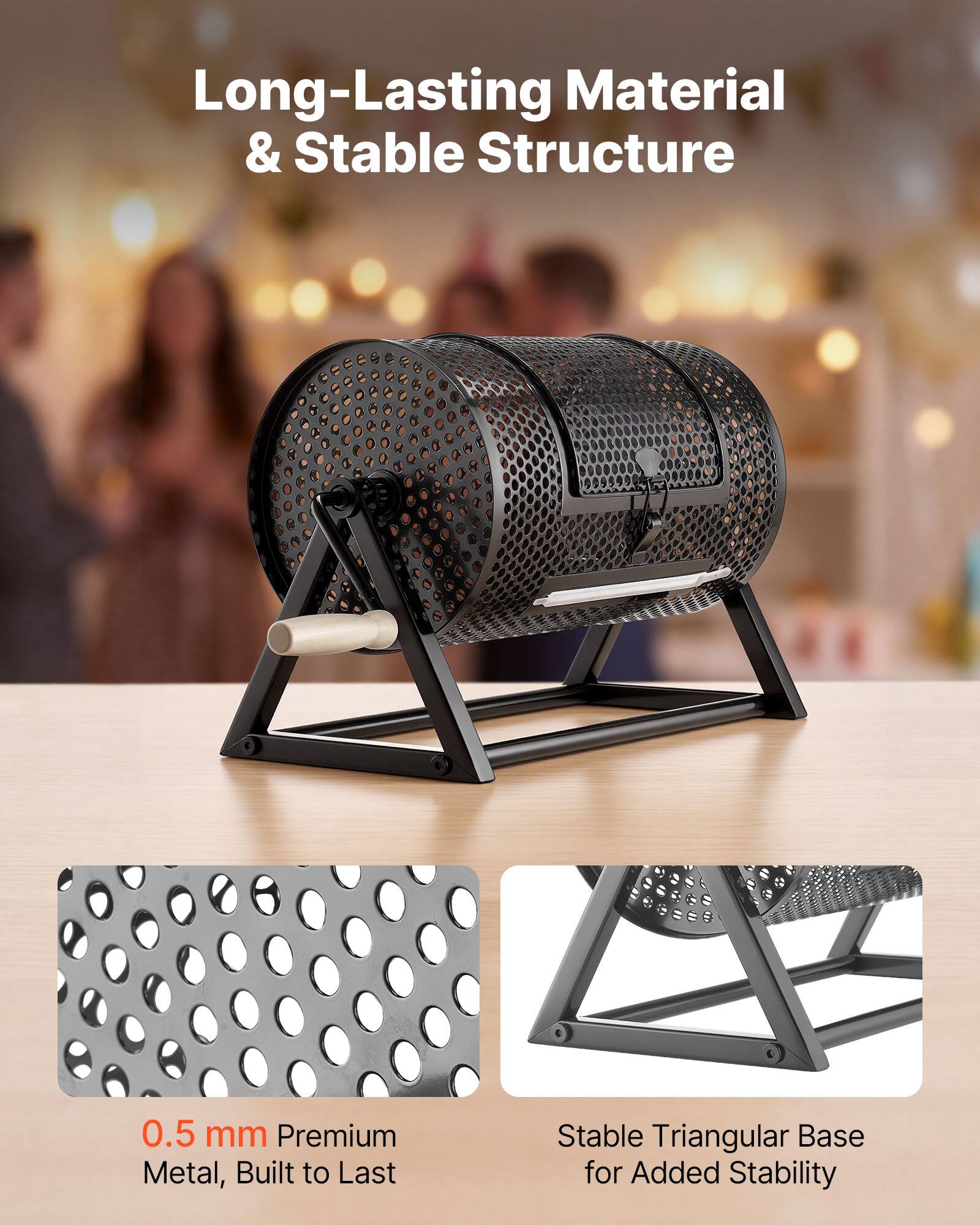 Long-Lasting Material & Stable Structure

0.5 mm Premium Metal, Built to Last

Stable Triangular Base for Added Stability