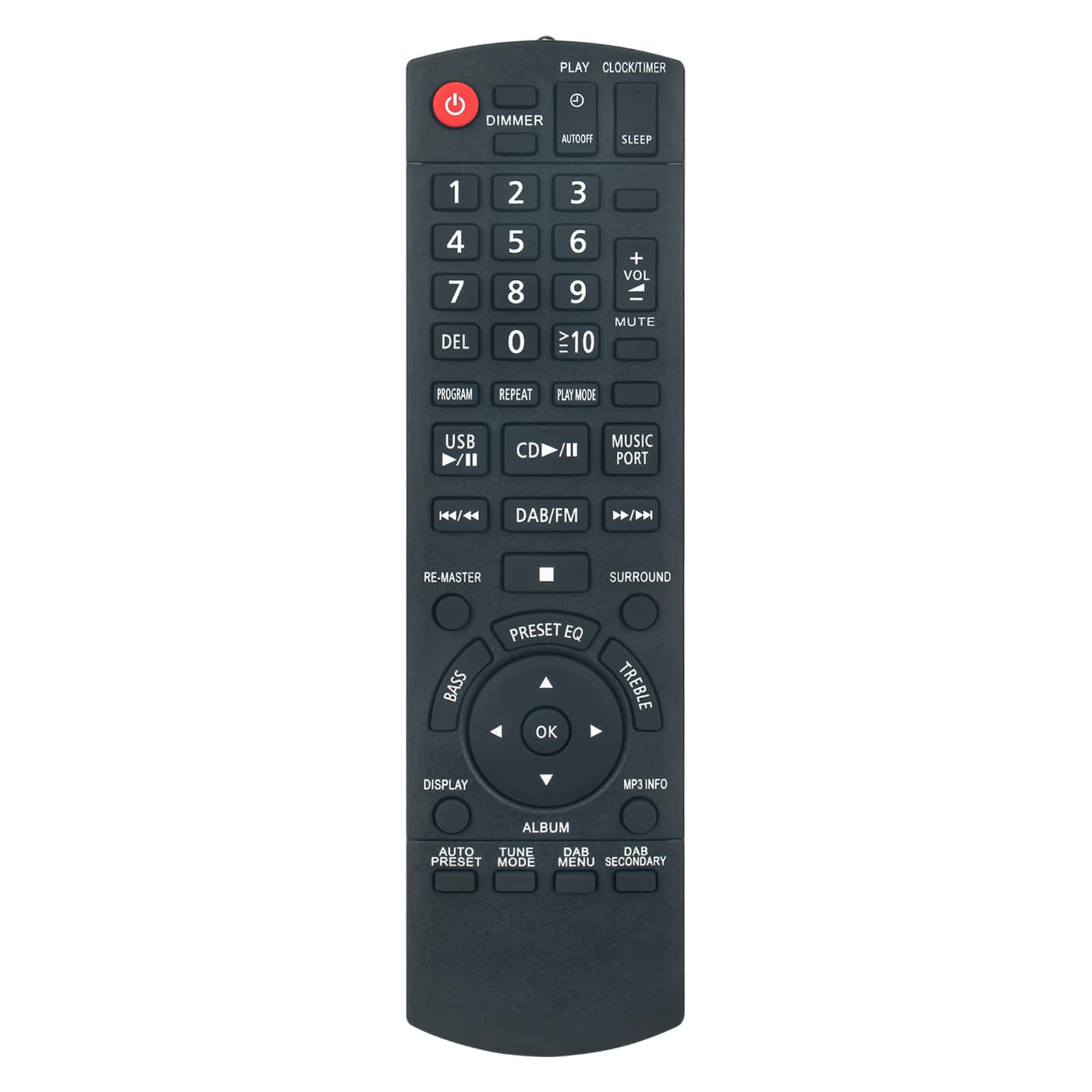 ZdalaMit - Replacement Remote N2QAYB000393 fit for Panasonic CD Stereo System SCPM5DB SC-PM5DB - Black