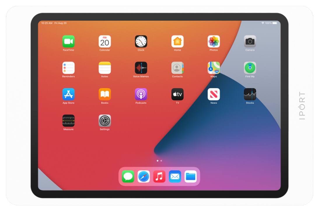 Angle. iPort - SURFACE MOUNT - SYSTEM FOR APPLE IPAD 10.9 (10th Gen) (Each) - White.