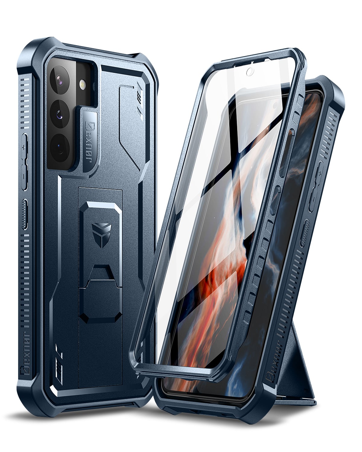 dexnor - Case for Samsung Galaxy S22 Plus Heavy Duty Military Grade Protection Shockproof Protective Cover - Navy Blue