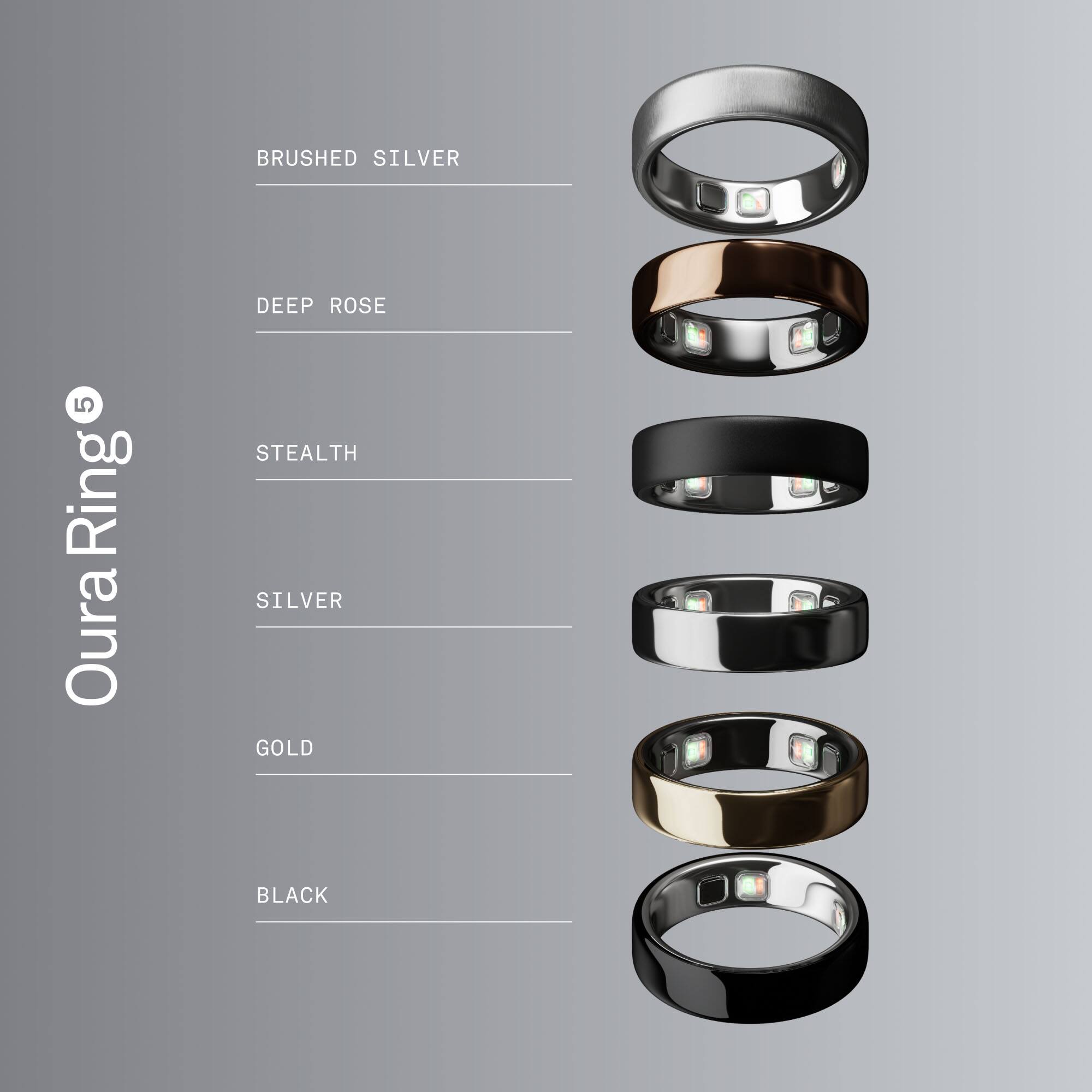BRUSHED SILVER  
DEEP ROSE  
STEALTH  
SILVER  
GOLD  
BLACK