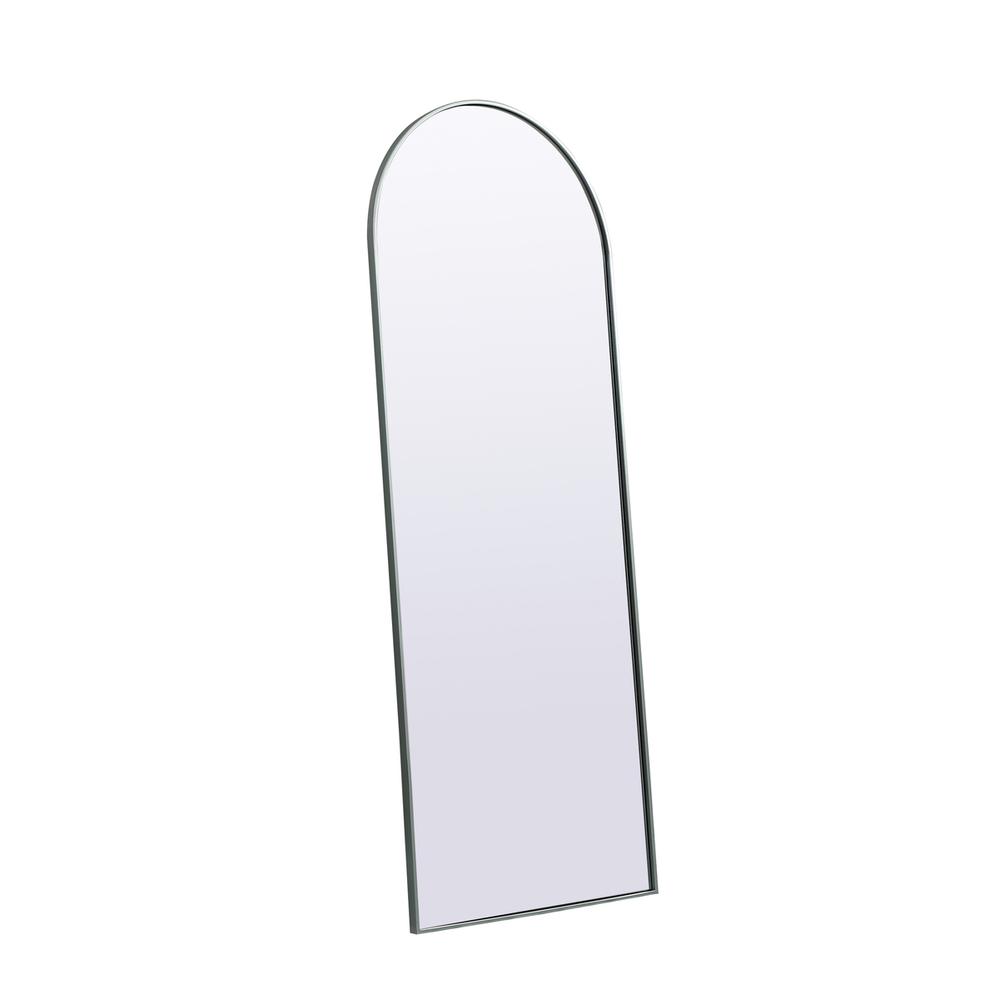 Left. Elegant Decor - Metal Frame Arch Full Length Mirror 28x74 Inch in Silver - Silver.