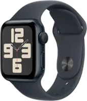 Apple Watch SE (GPS) 40mm Aluminum Case with Midnight Sport Band - M/L - Midnight - Angle_Zoom