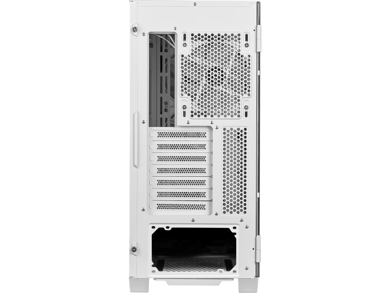Alt View 7. MSI - MSI MPG VELOX 100R White SPCC Steel / Laminated Tempered Glass ATX Mid Tower Computer Case - White.