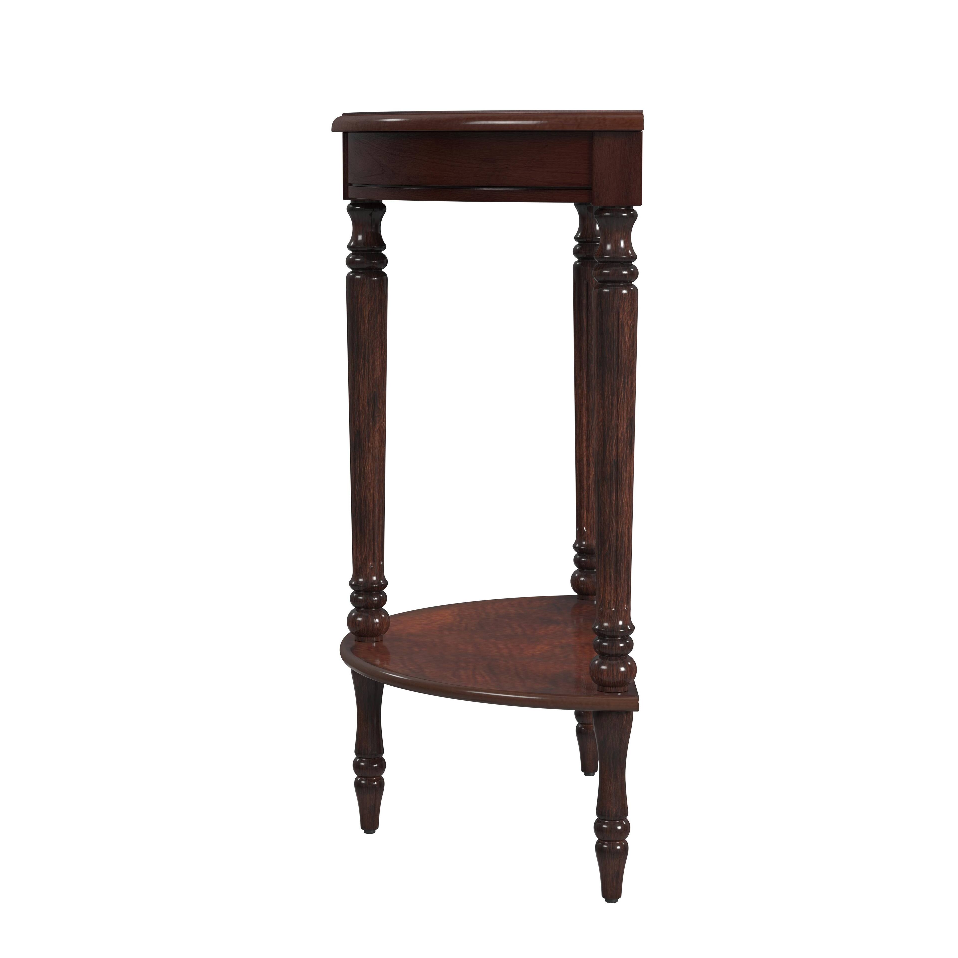 Alt View 2. Butler Specialty - Bellini 24 in. W Demilune Wood Console Table with Lower Open Shelf - Dark Brown.