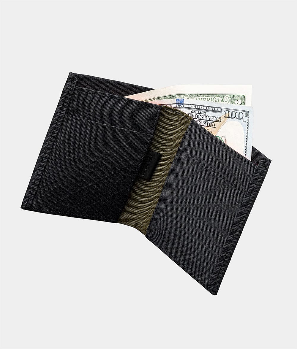 ALPAKA - Ark Bifold Cash Wallet - Wallet for Men,Slim Design with RFID Protection - Black Axogrid 300D