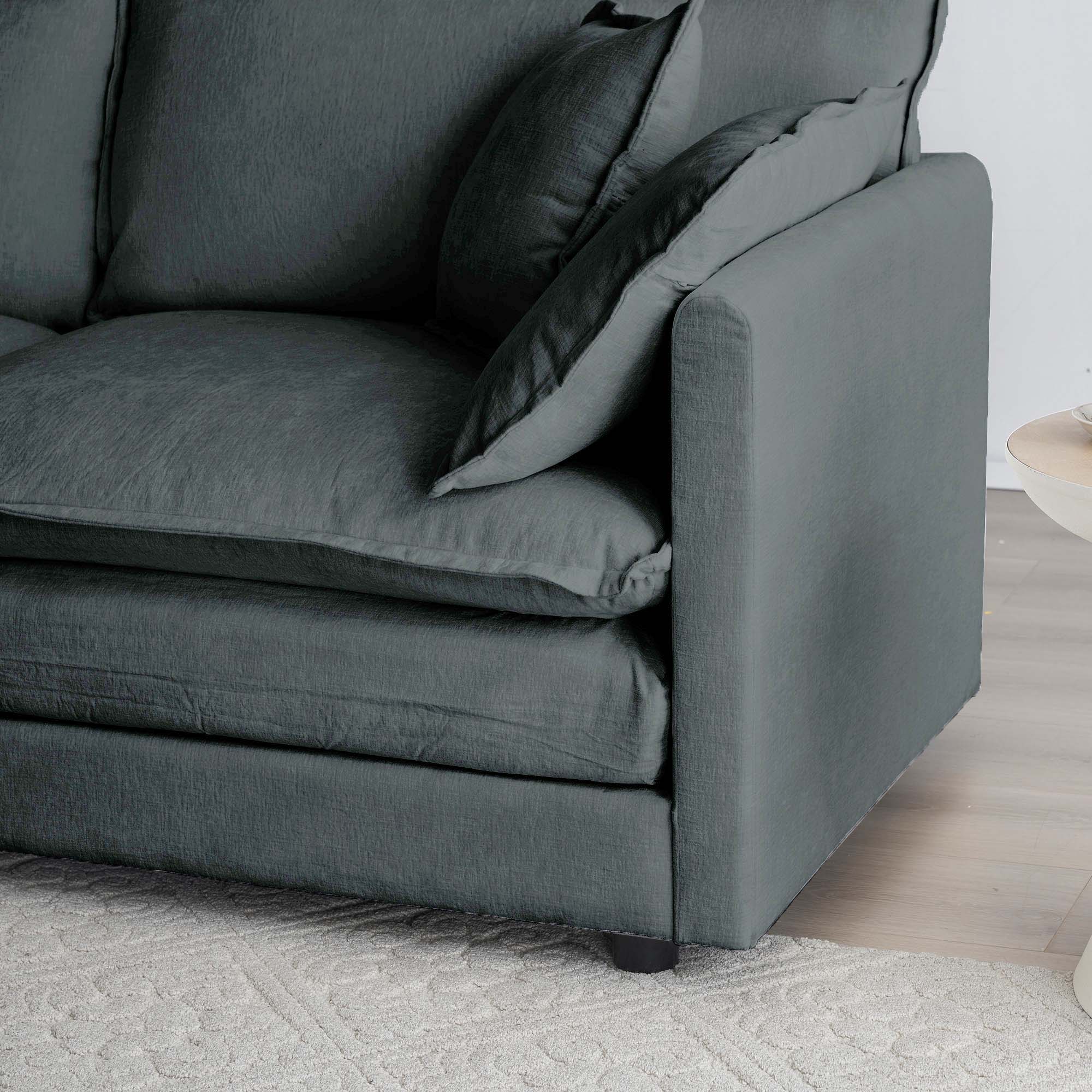 Alt View 2. LOVMOR - Modern Accent Chair with Ottoman Living Room Club Chair Chenille Upholstered Armchair Reading Chair for Bedroom Gray - Gray.