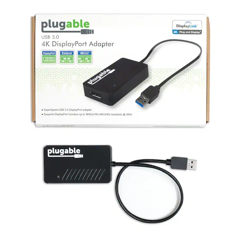Displaylink Adapter Monitor Plugable USB 3.0 to DisplayPort 4K DisplayLink Video Graphics Adapter ...