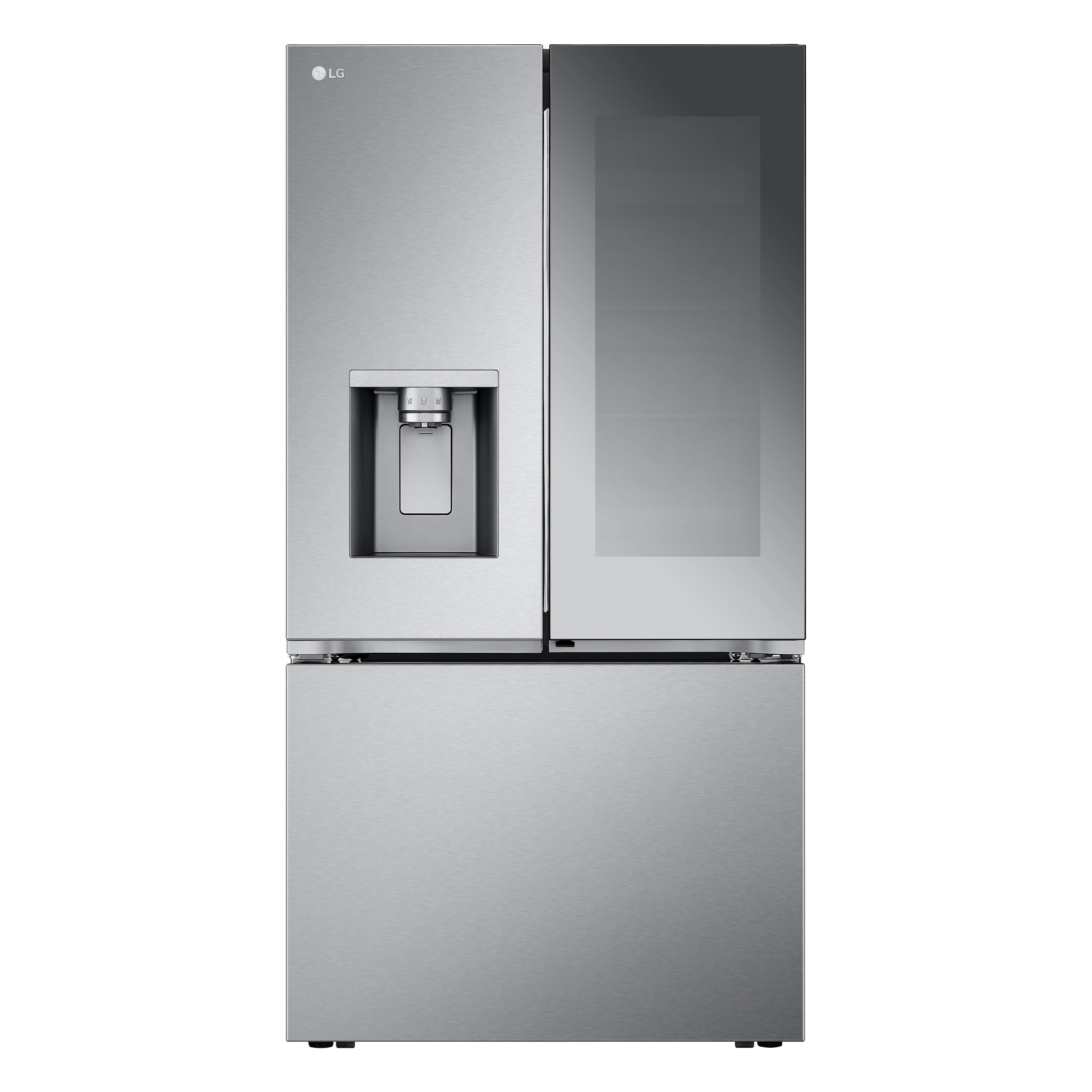 LG - Standard-Depth MAX 30.7 Cu. Ft. French Door Smart Refrigerator with InstaView - Stainless Steel - Front_Zoom