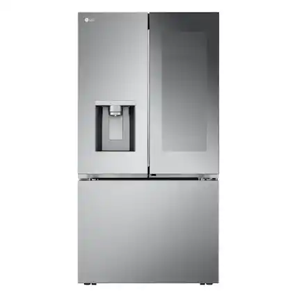 Front. LG - Standard-Depth MAX 30.7 Cu. Ft. French Door Smart Refrigerator with InstaView - Stainless Steel.