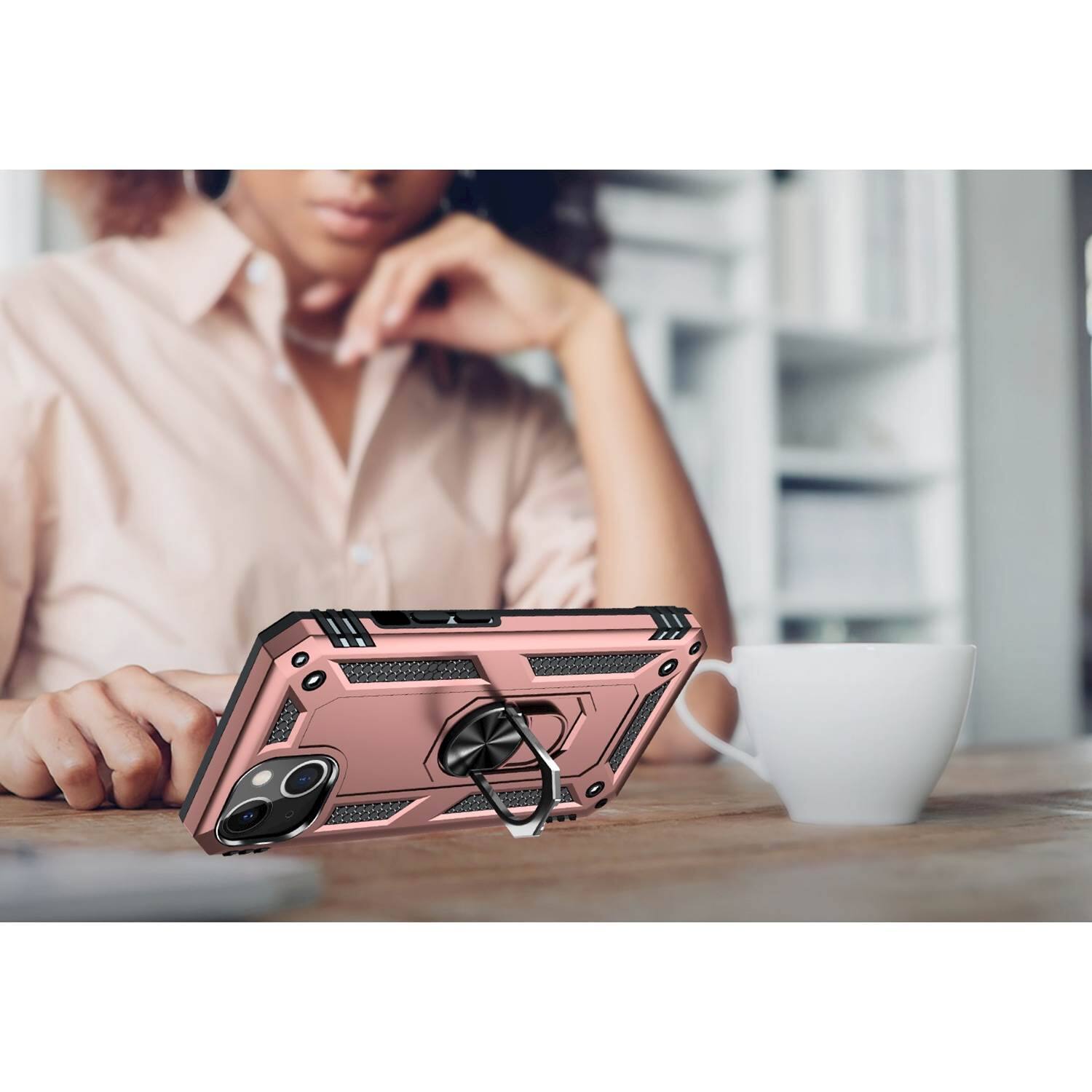 Alt View 15. SaharaCase - Kickstand with Belt Clip Case for Apple iPhone 13 and iPhone 14 - Rose Gold.
