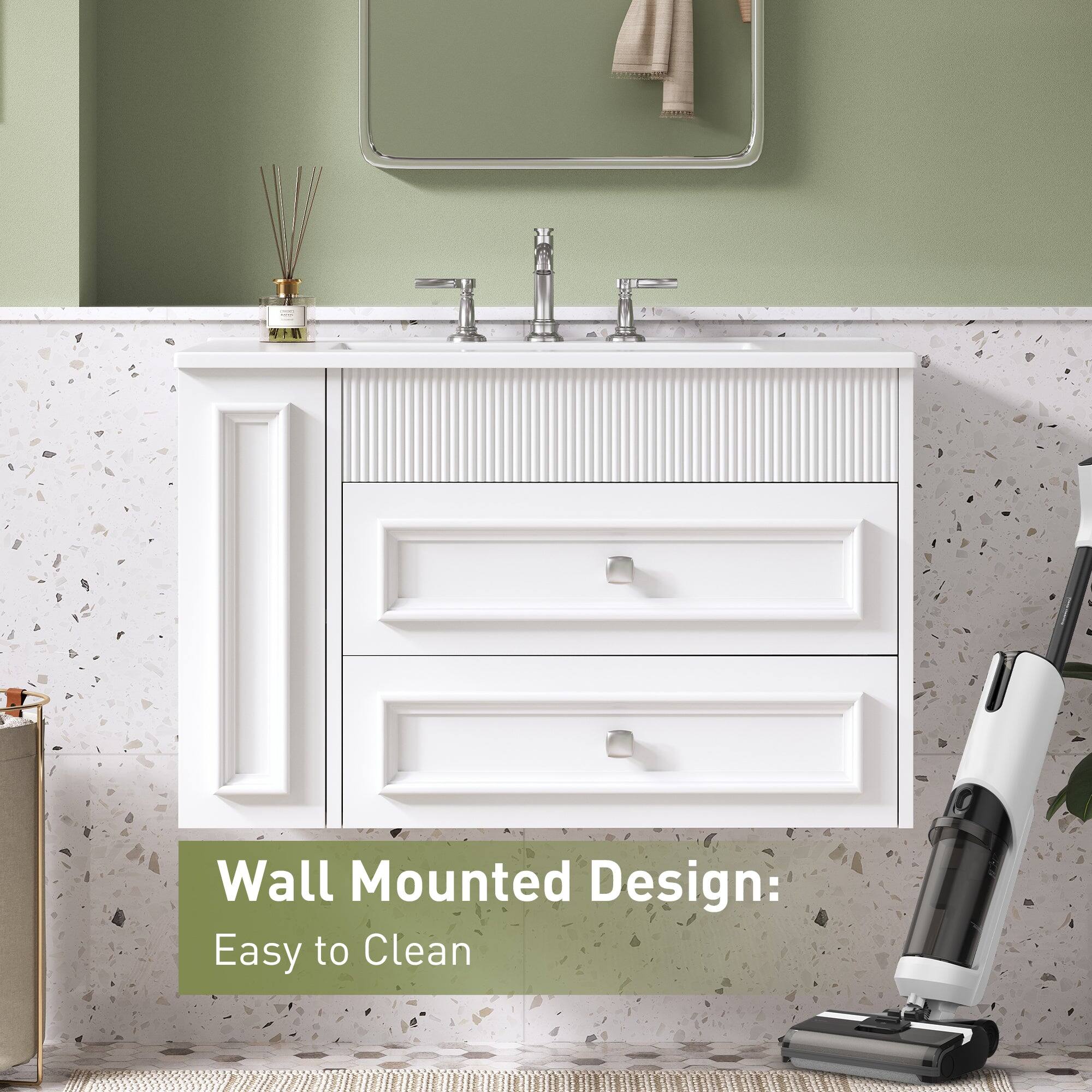 Wall Mounted Design: Easy to Clean