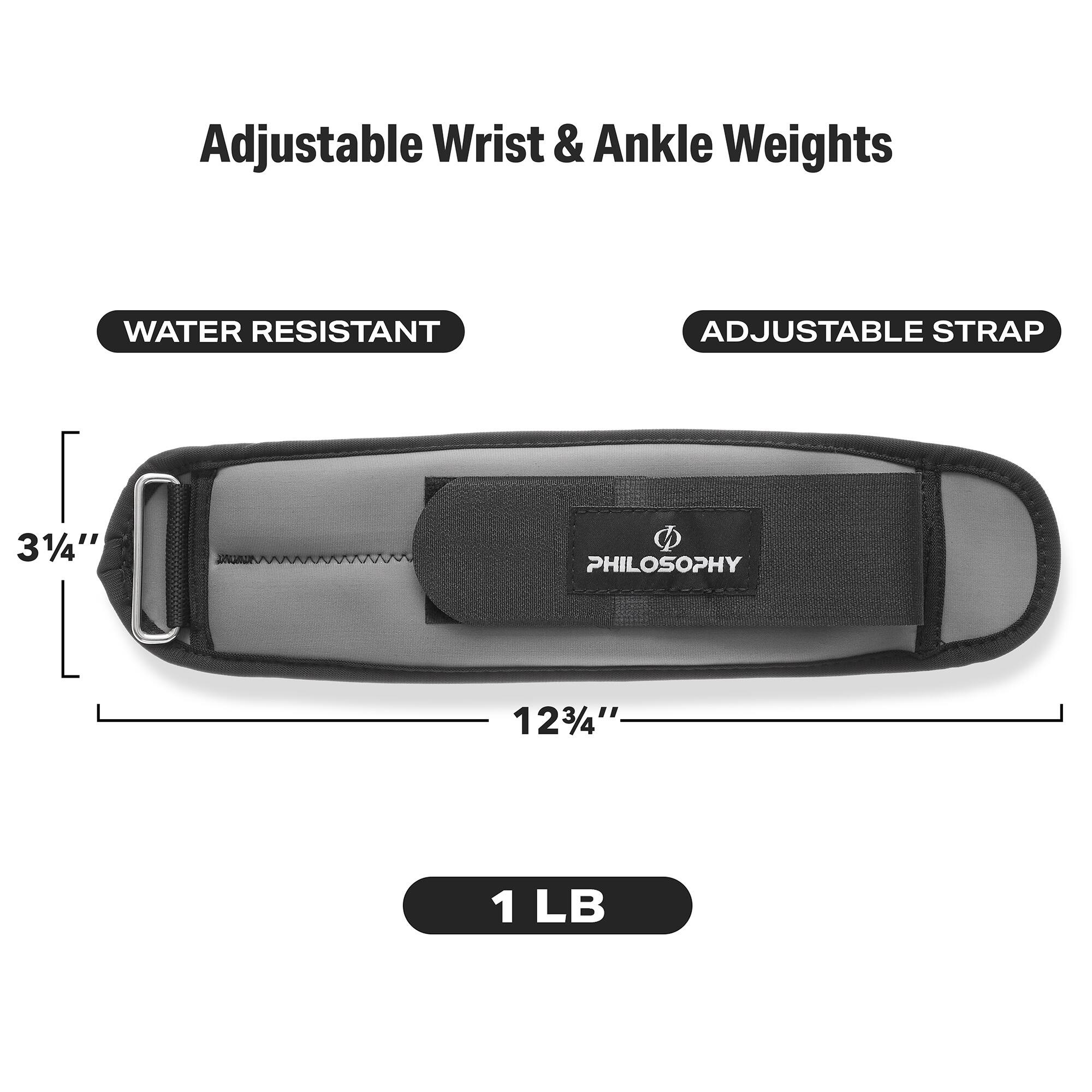 Adjustable Wrist & Ankle Weights

WATER RESISTANT
ADJUSTABLE STRAP

3 1/4"
12 3/4"

1 LB