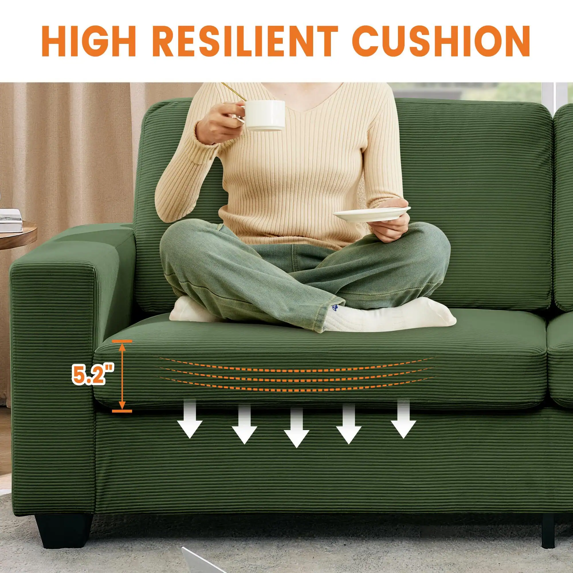 HIGH RESILIENT CUSHION

5.2"