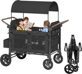 Circus Cirle - 4 Seater Foldable Stroller Wagon with Removable Sun-Proof Canopy