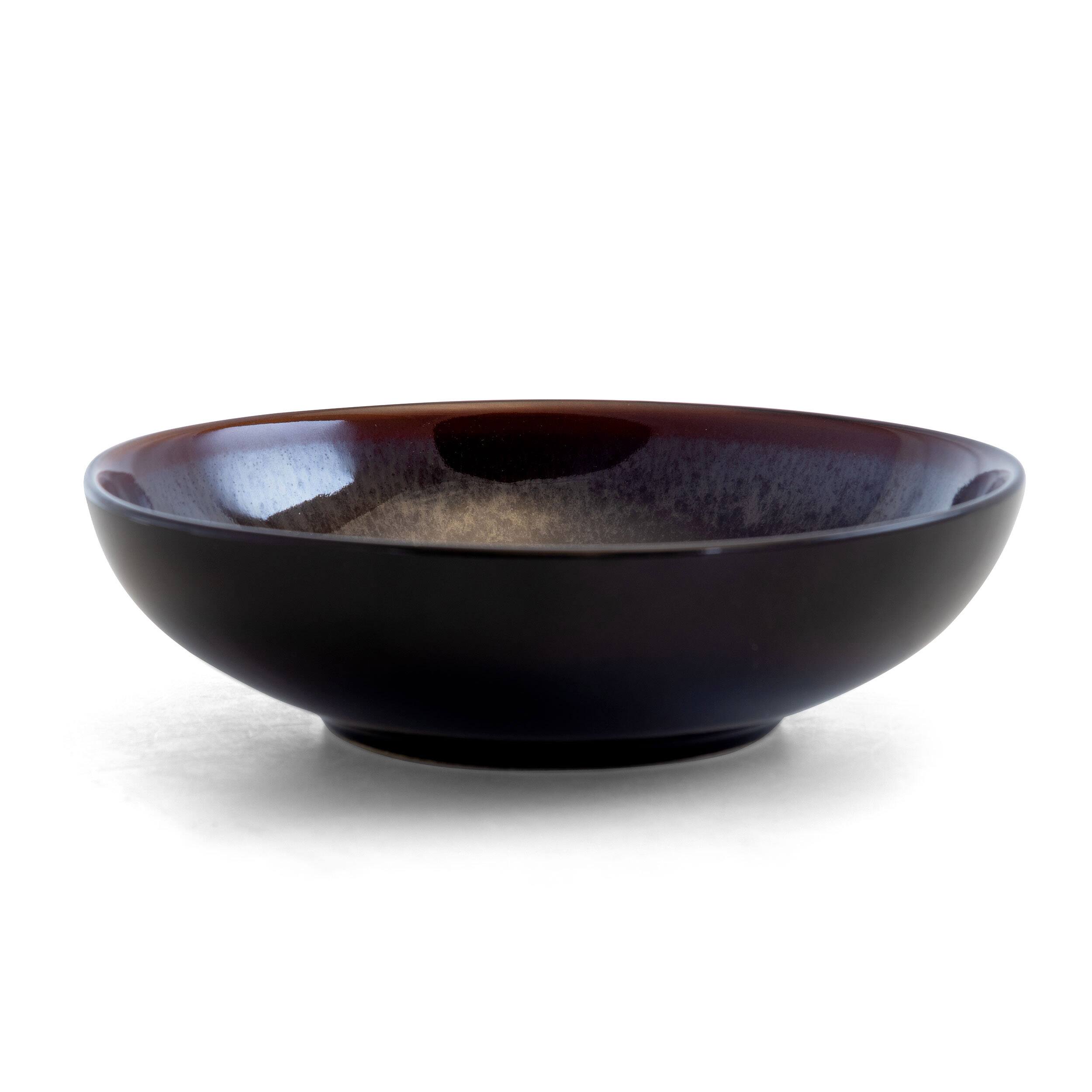 Alt View 2. Elama - Elama Midnight Beach 16 Piece Dinnerware Set in Metallic Black - Black.