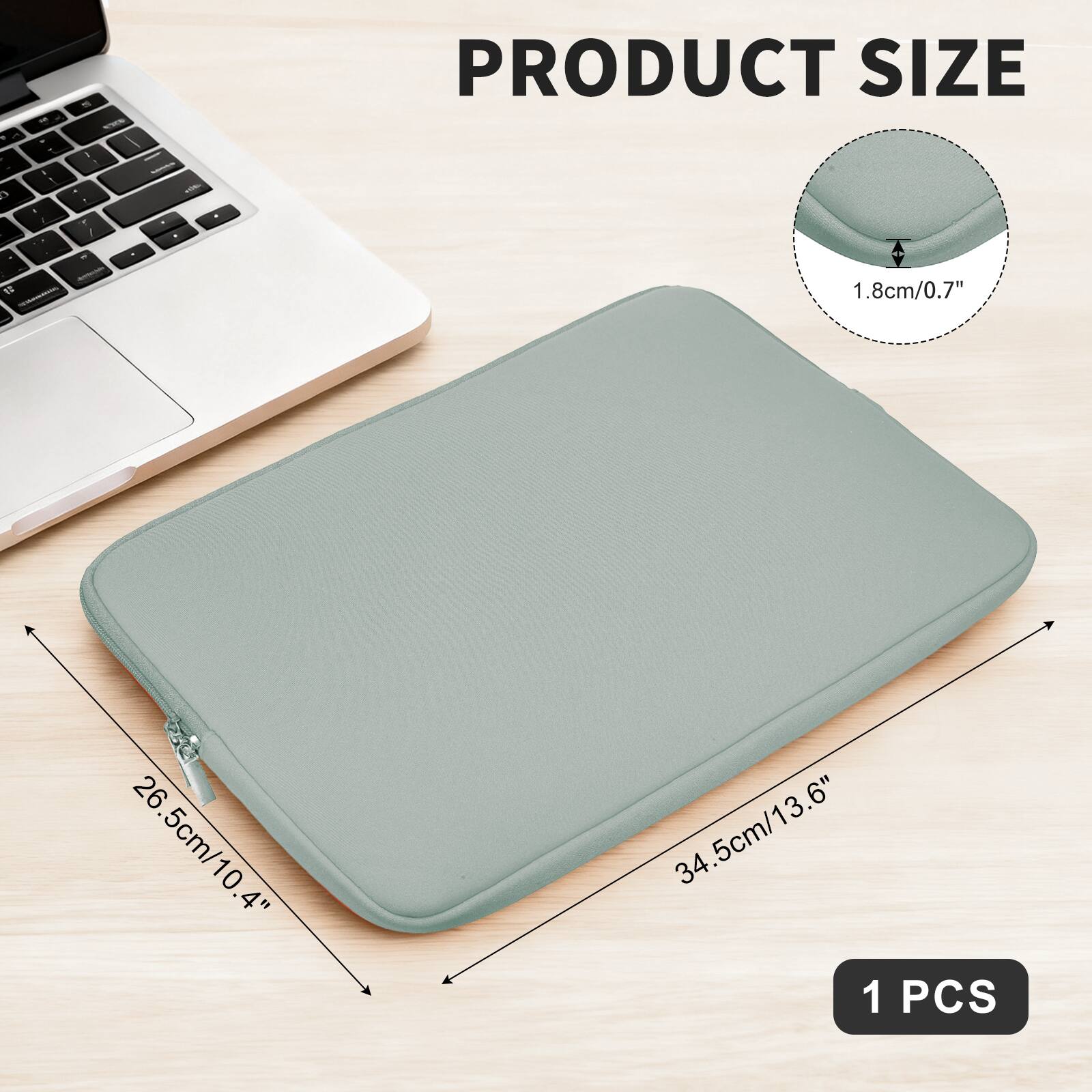 PRODUCT SIZE

1.8cm/0.7"  
26.5cm/10.4"  
34.5cm/13.6"  

1 PCS