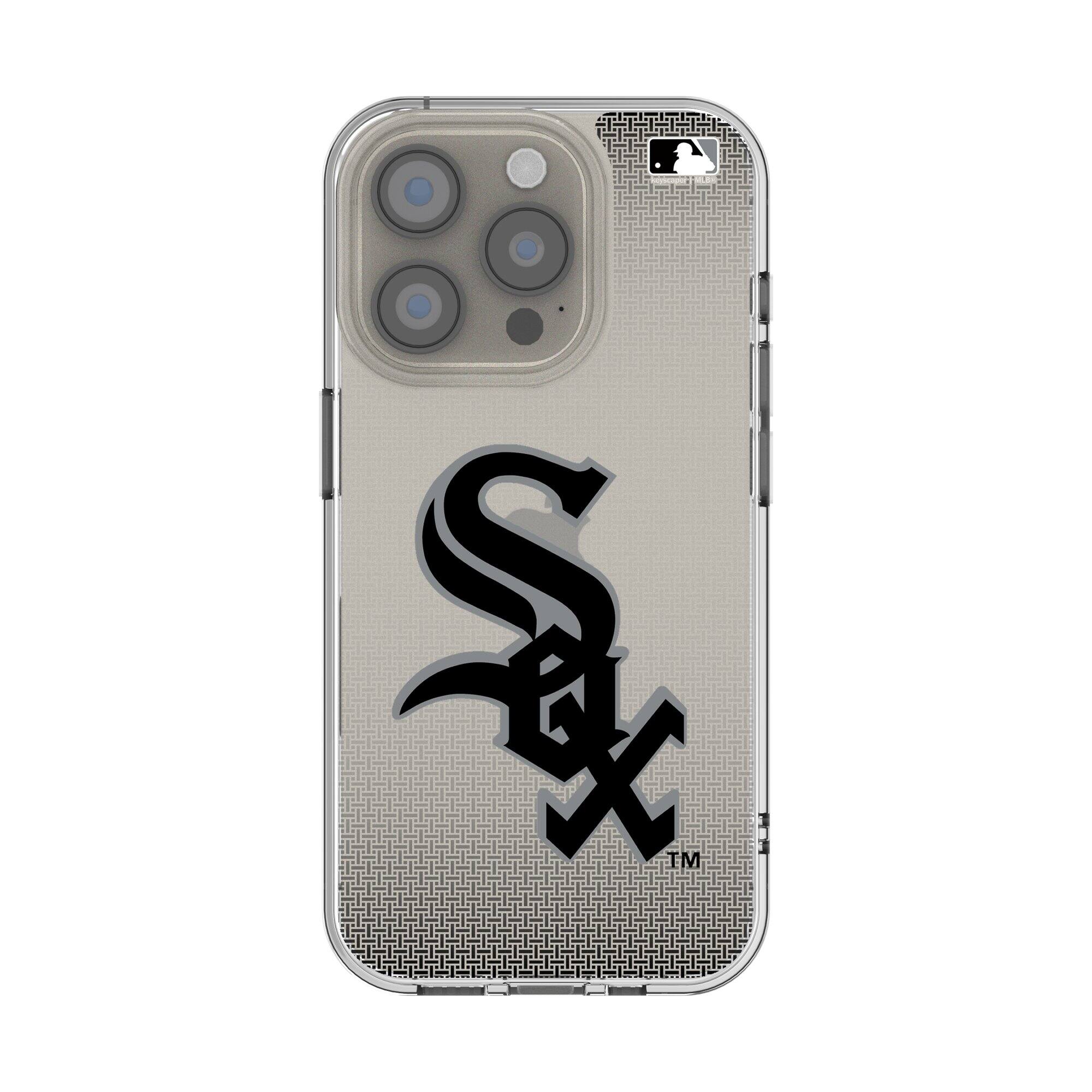 Front. Keyscaper - Chicago White Sox Linen Logo iPhone Clear Case - 16e - Multicolor.