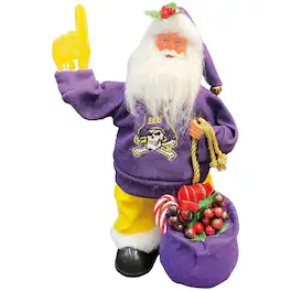Santa's Workshop - ECU Pirates 12" Animated Musical Santa - Purple