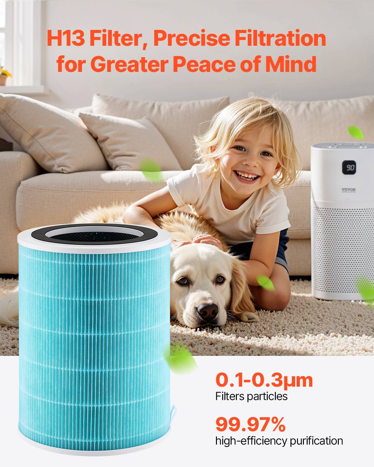 H13 Filter, Precise Filtration for Greater Peace of Mind

0.1-0.3µm Filters particles

99.97% high-efficiency purification