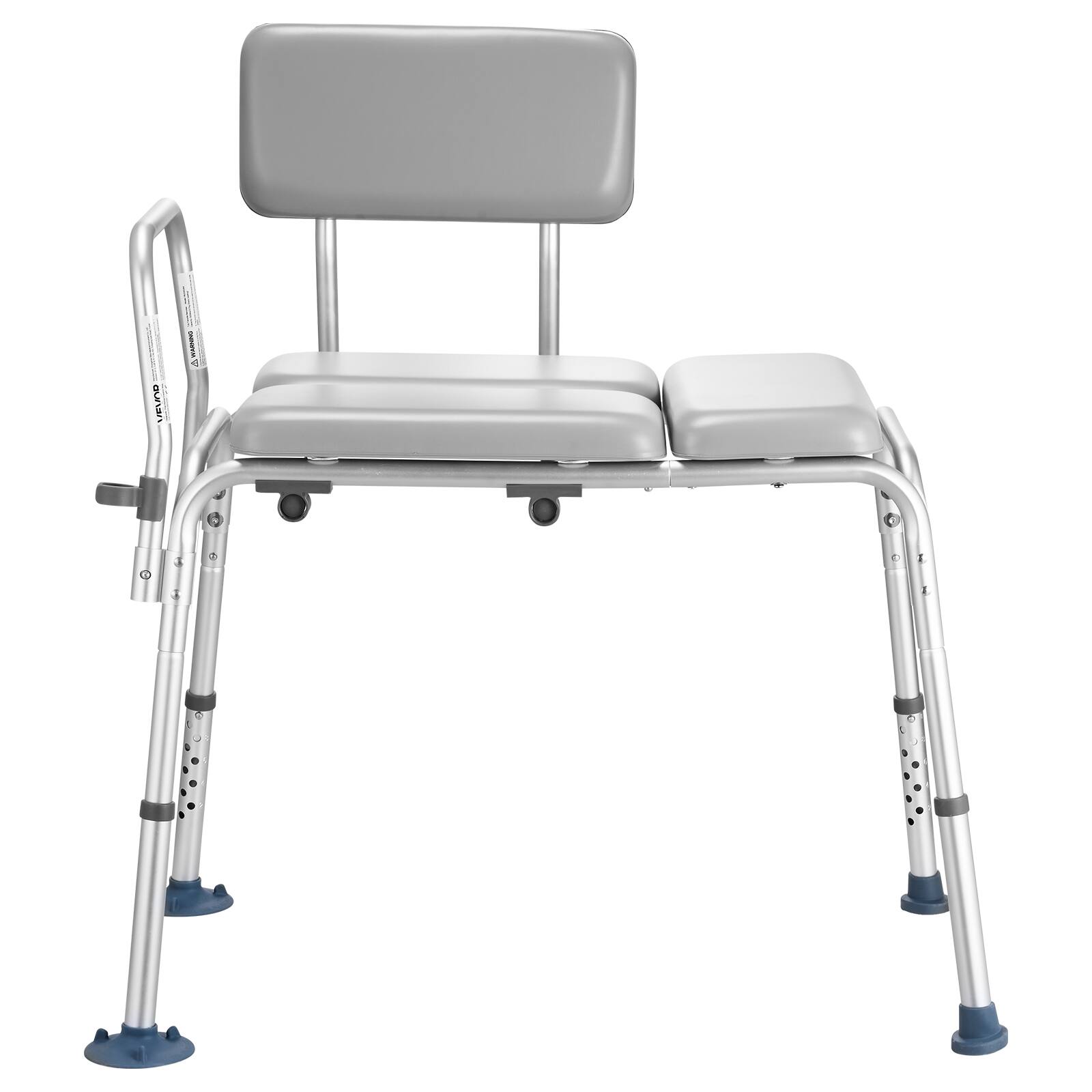 Alt View 5. VEVOR - Tub Transfer Bench for Bathtub, 500 lbs Weight Capacity Heavy Duty Shower Chair with Arm and Backrest, Height Adjustable - White.
