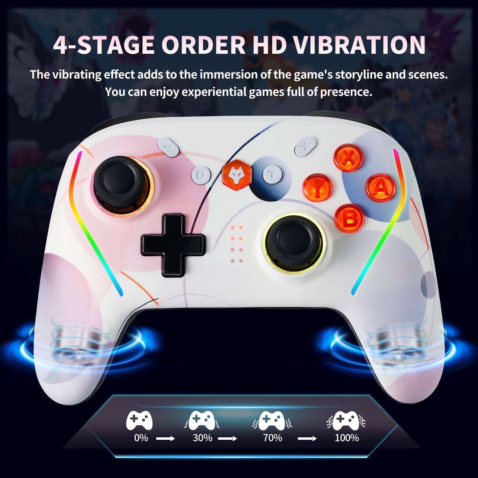 4-STAGE ORDER HD VIBRATION

The vibrating effect adds to the immersion of the game's storyline and scenes. You can enjoy experiential games full of presence.

0% 30% 70% 100%
