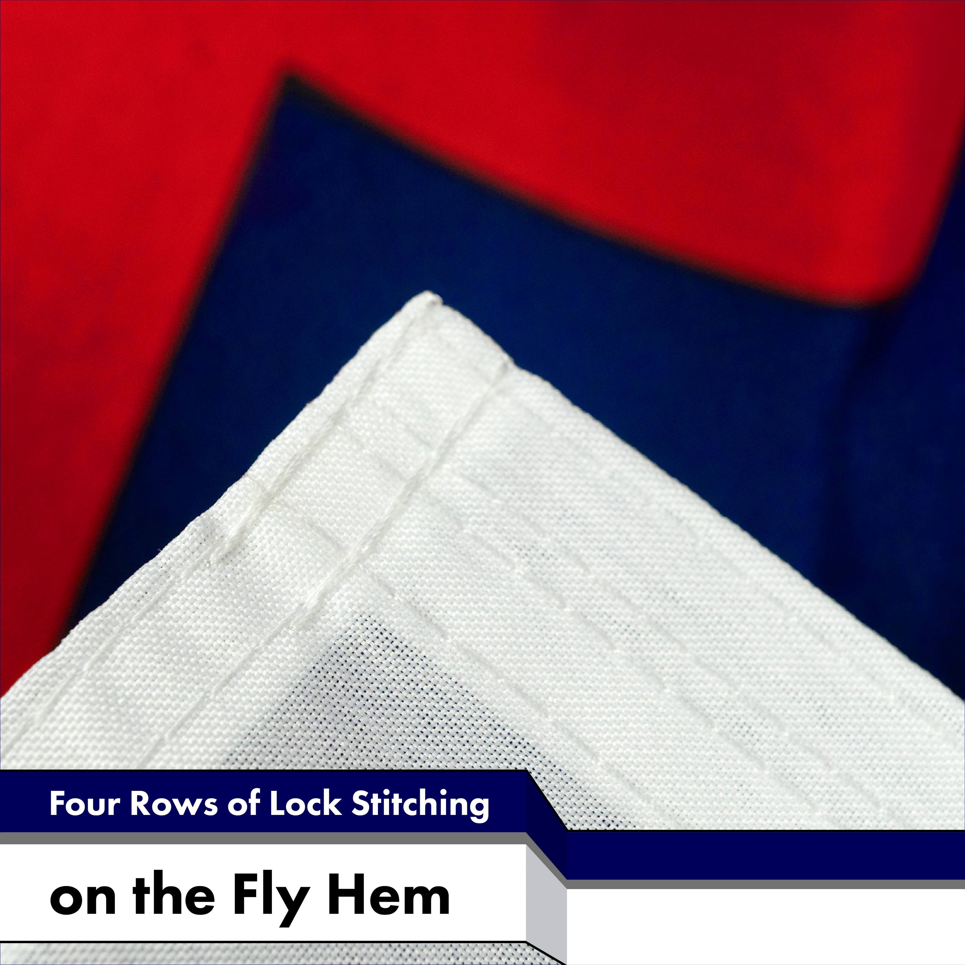 Four Rows of Lock Stitching on the Fly Hem