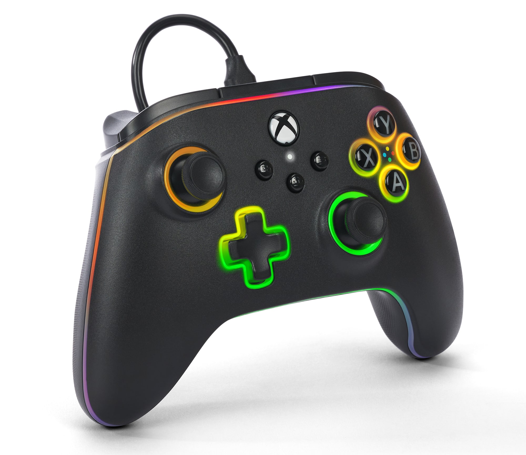 Angle. PowerA - PowerA Advantage Wired Controller for Xbox Series X|S with Lumectra - Black - Black.