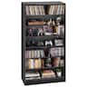 VEVOR - Media Storage Cabinet, 7-Tier DVD Shelf Organizer, 27.56 x 11.81 x 55.12 in Multimedia Storage Organizer for CDs, DVDs - Black