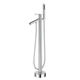 Boyel Living - Single Handle Floor Mount Freestanding Tub Faucet Tub Filler Faucet with Hand Shower - Chrome