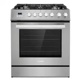 COSMO - COS-305AGC 30 in. Nebula Collection 5.0 cu. ft. Gas Range, 5 Burners, Rapid Convection Oven, Cast Iron Grates - Stainless Steel