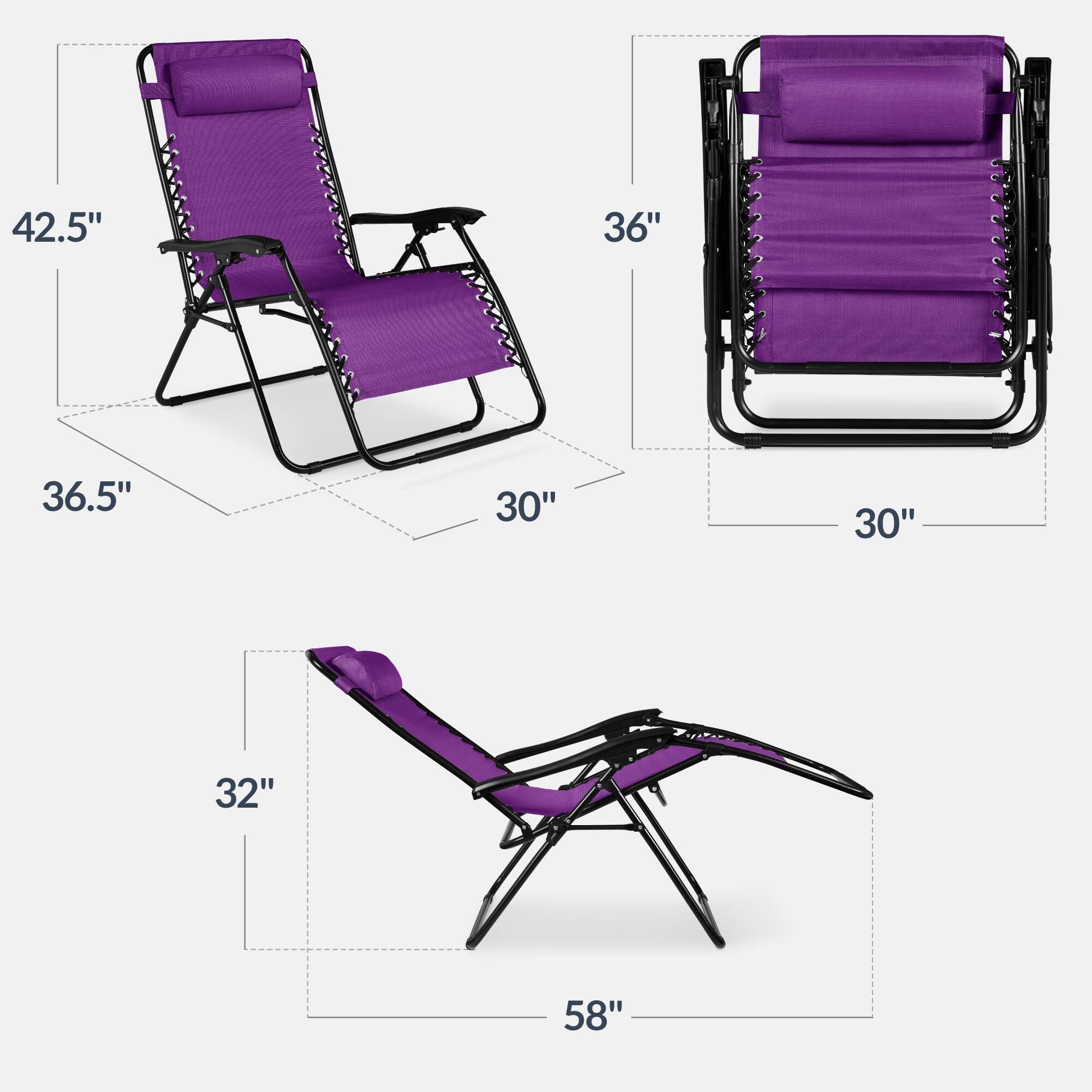 42.5" 36" 36.5" 30" 30" 32" 58"