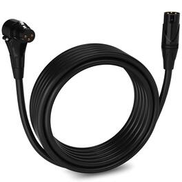 Lyxpro - 20 Ft Right Angle XLR Cable, Female to Male, 3 Pin Microphone Cable - Black