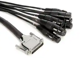 Warm Audio - 6 FT Premier 8-Channel DB25 to XLRF Audio Breakout Cable, w/ Durable Metal Thumb, for Stage & Studio Audio Applications