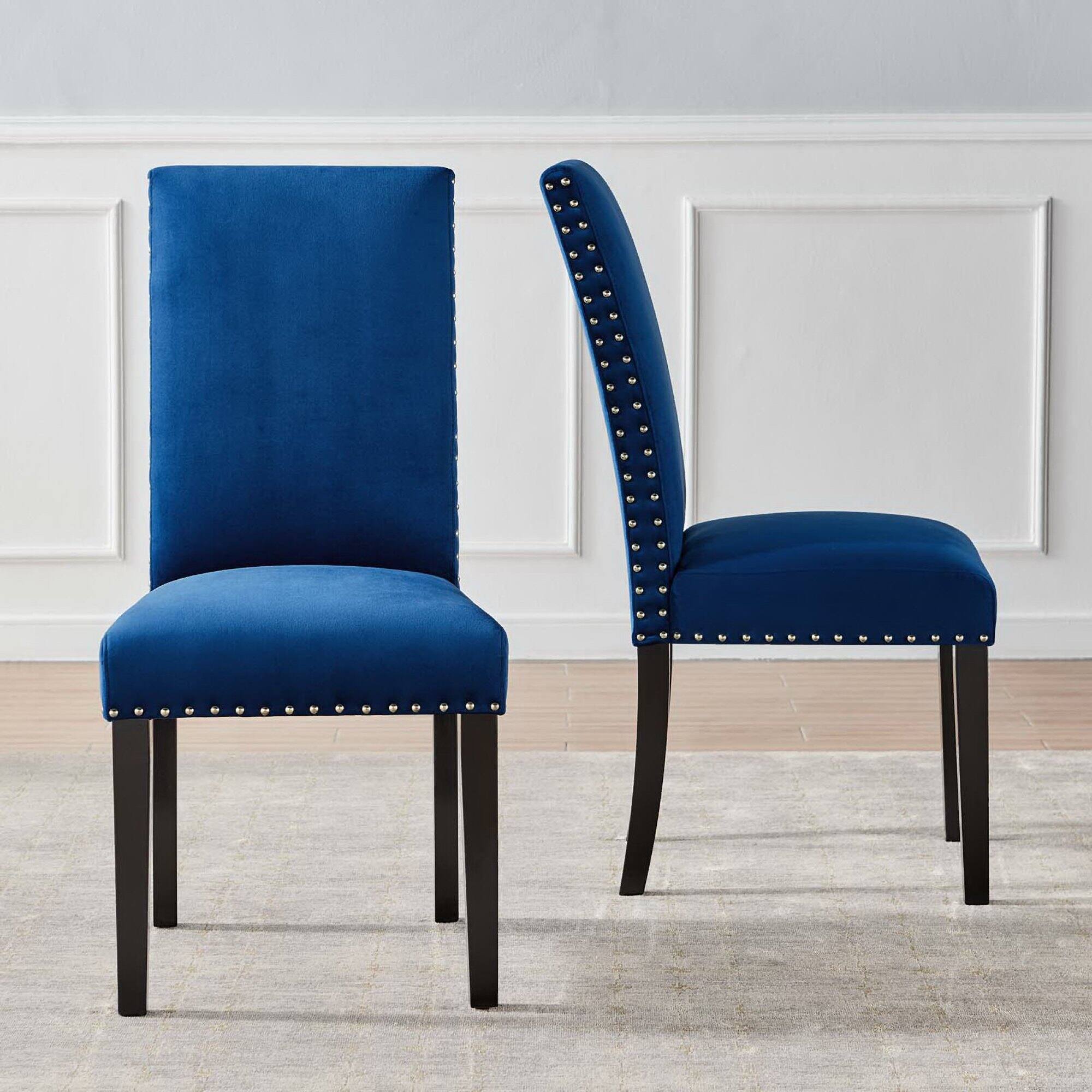 Alt View 1. Modway - Parcel Performance Velvet Dining Side Chairs Set of 2 by Modway - Navy.
