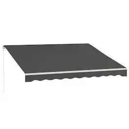 Outsunny - x 10' Electric Retractable Awning Sunshade Shelter with Remote Controller - Dark Gray
