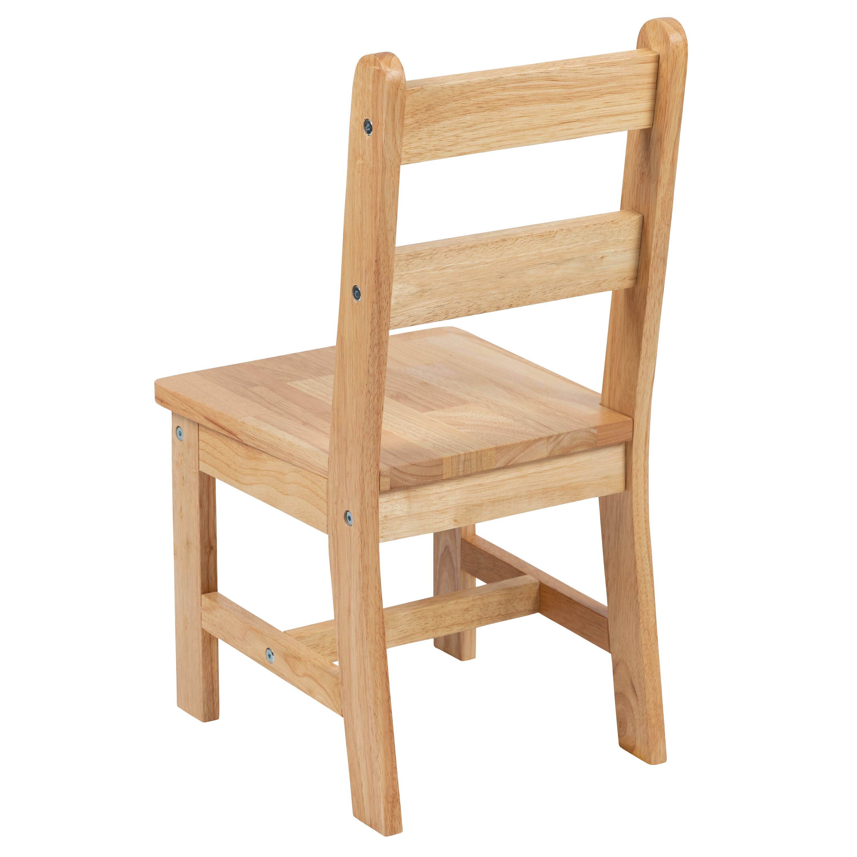 Alt View 10. Emma + Oliver - Kids 3 Piece Solid Hardwood Table and Chair Set for Playroom, Kitchen - Natural.
