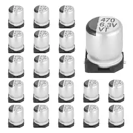 Unique Bargains - 470uF 6.3V SMD Aluminum Electrolytic Capacitor, Low Impedance, 6.3x7.7mm, 20pcs, for TV/Computer/DIY - Silver