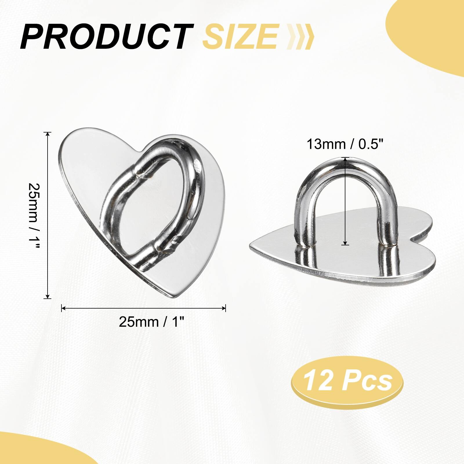 PRODUCT SIZE >> 13mm / 0.5" / 0.5"  
25mm / 1" / 1"  
12 Pcs