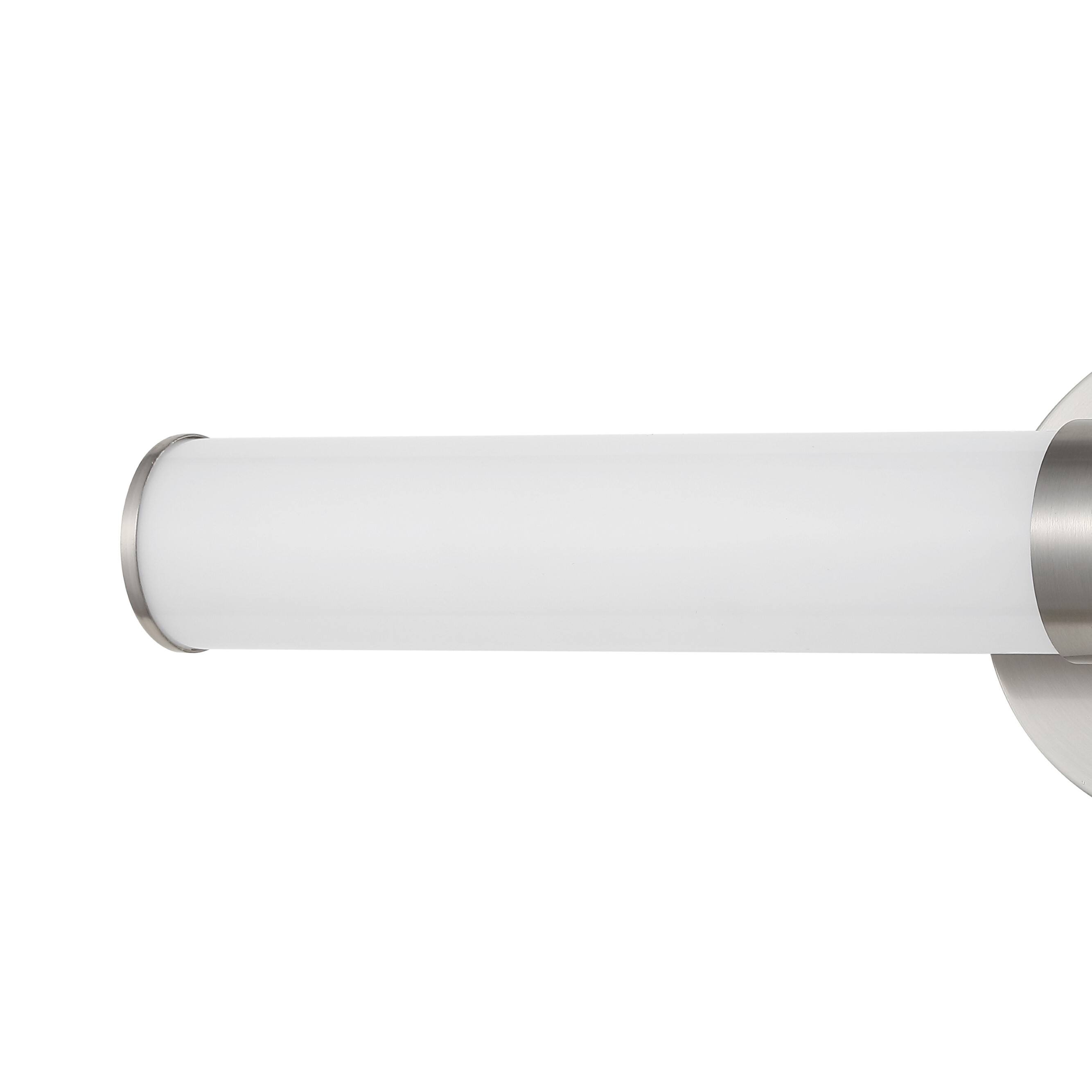 Alt View 4. Jonathan Y - Brooks 20.13" 1-Light Industrial Mid-Century Iron Integrated LED Vanity Light, Nickel - Nickel/White.
