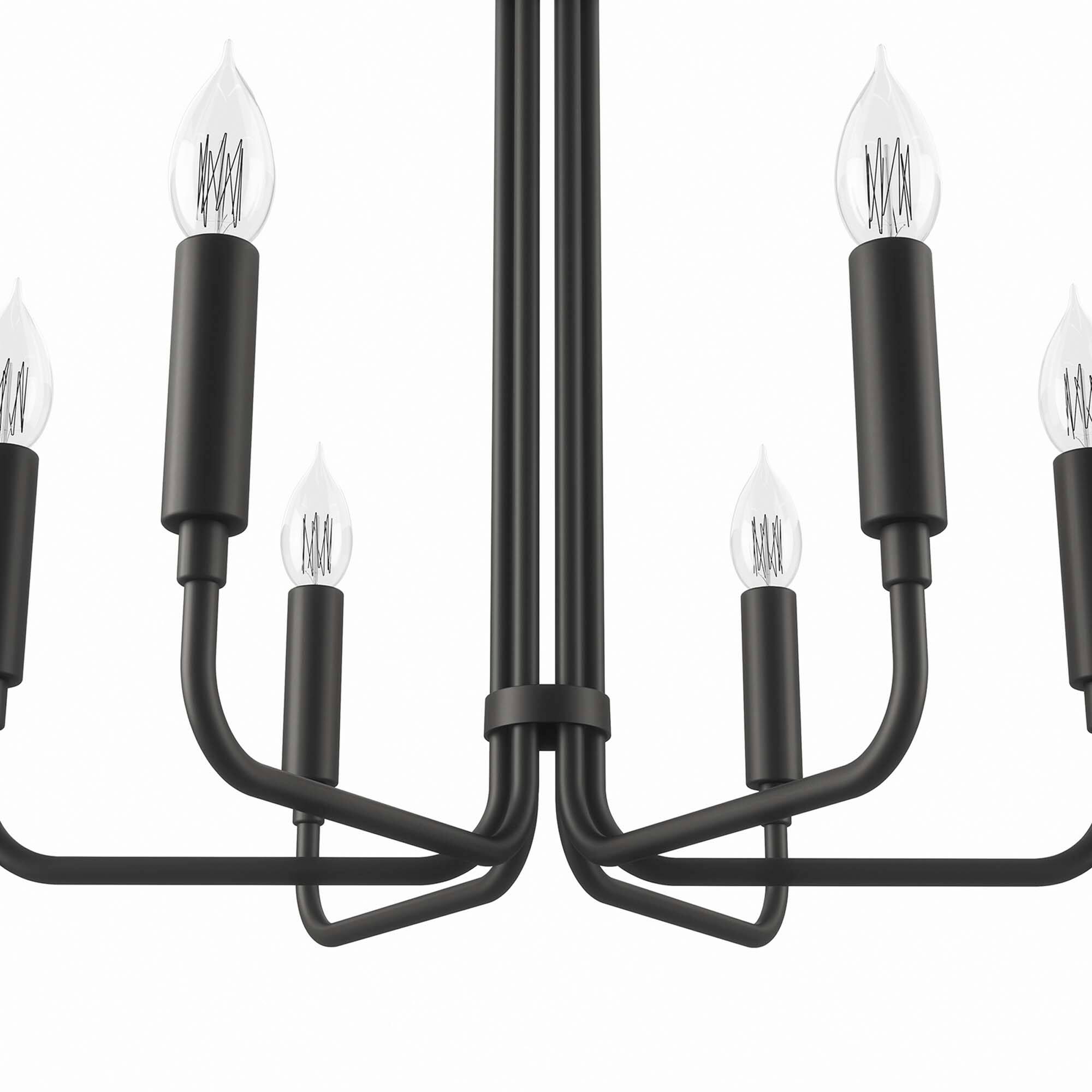 Alt View 4. Modway - Rekindle 6-Light Chandelier by Modway - Black.