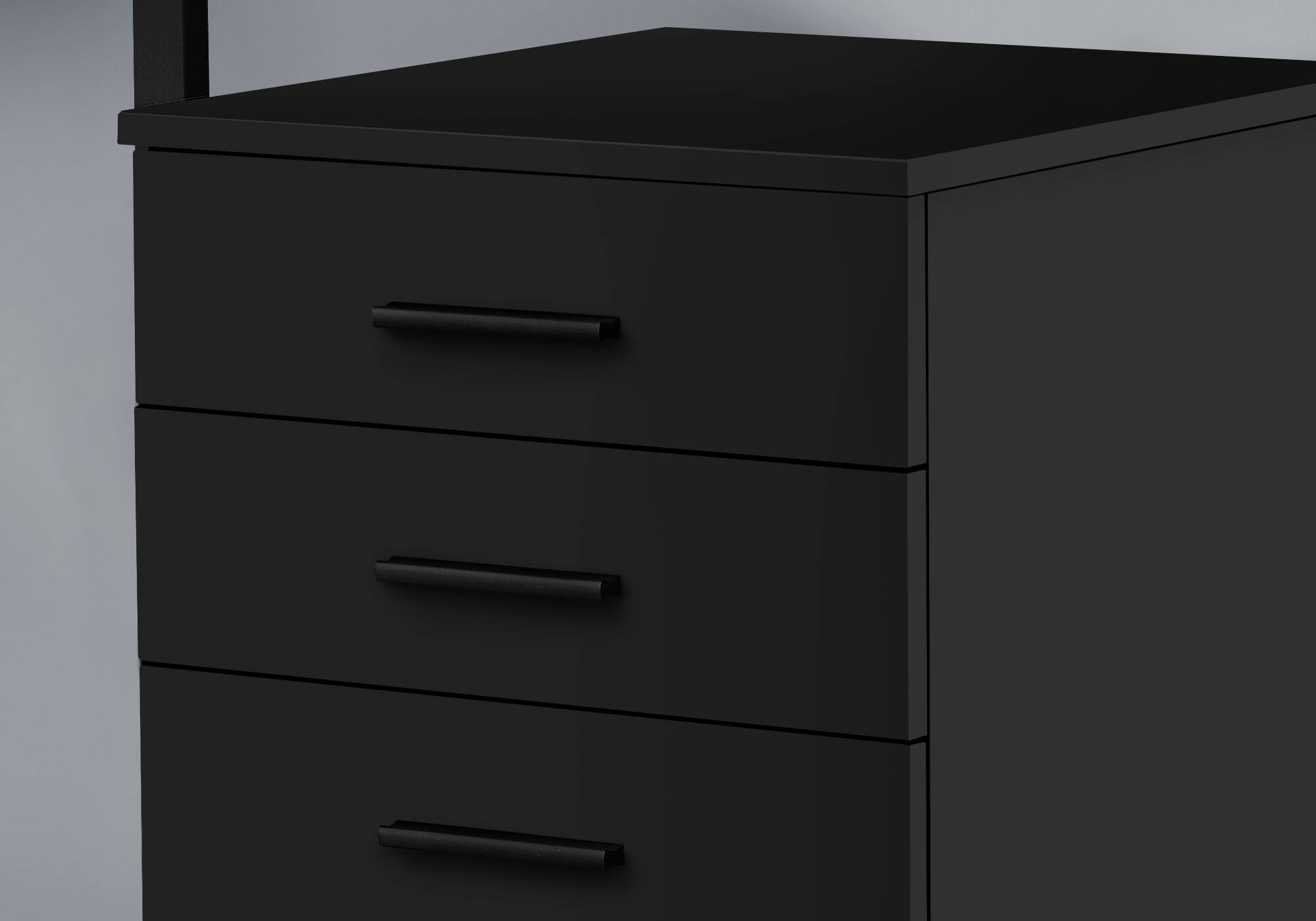 Left. TinyHomie - File Cabinet Rolling Mobile Storage Drawers Printer Stand Office Work Black Laminate Contemporary Modern.