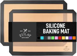 Zulay Kitchen - (2 Pack) Silicone Baking Mat Sheet Set - Reusable Baking Mat Nonstick - Half Sheet Baking Mat for Oven