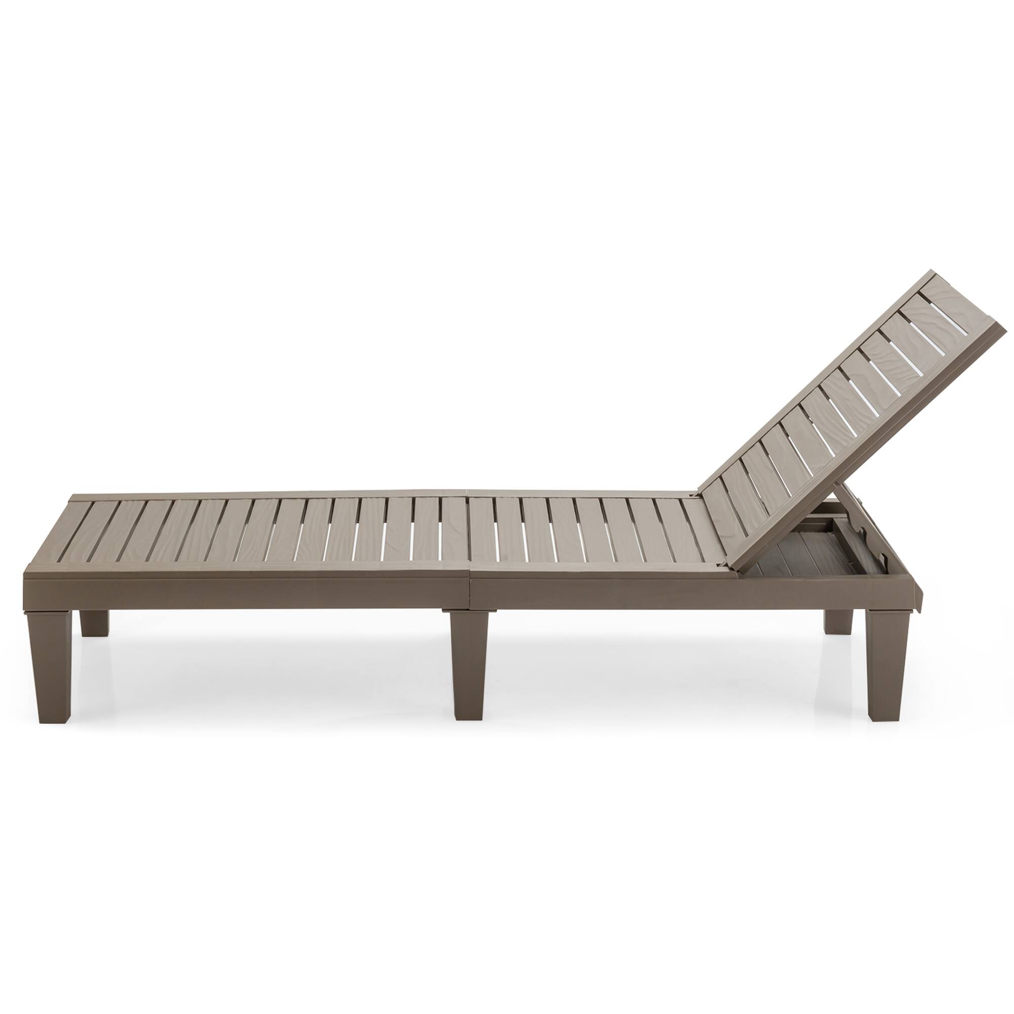 Alt View 9. Gymax - Gymax Patio Outdoor Chaise Lounge Chair Recliner w/ Adjustable Backrest Brown - Brown.