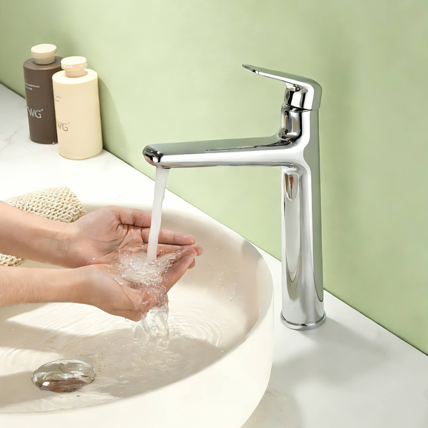 Alt View 2. Boyel Living - Chrome Single Handle Bathroom Faucet Solid Brass 24-Inch Hose - Chrome.