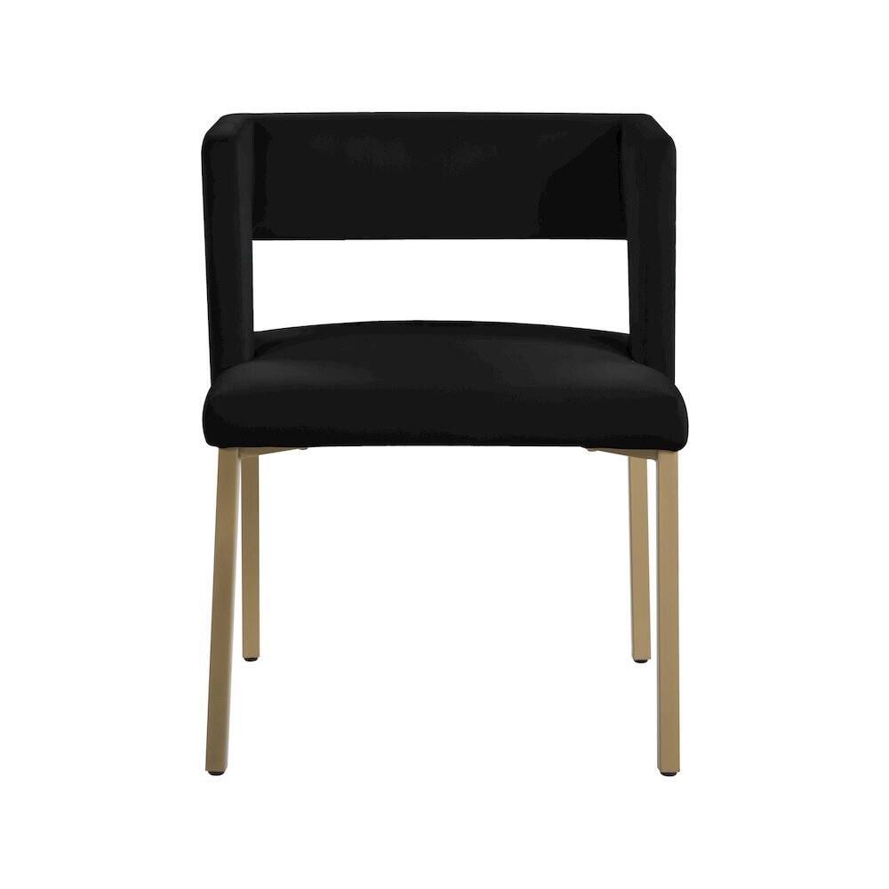 Alt View 3. Meridian Furniture - Caleb Black Velvet Dining Chair, Set of 2 - Black.